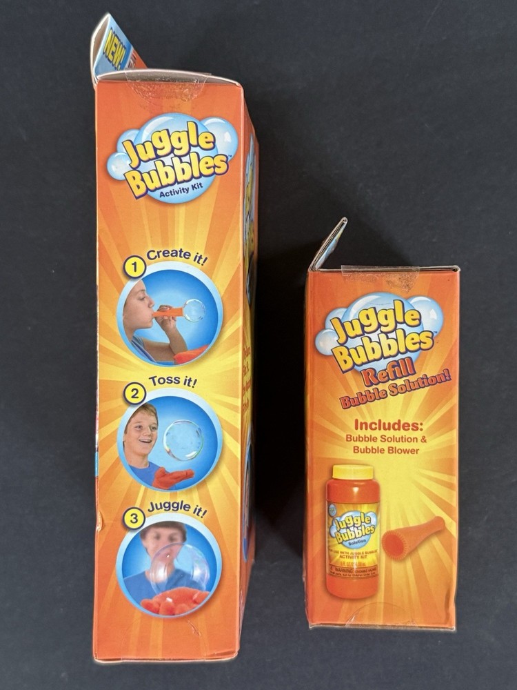 JUGGLE BUBBLES Activity Kit Catch w/ REFILL - KIDS BUBBLES SUMMER + REFILL *NEW