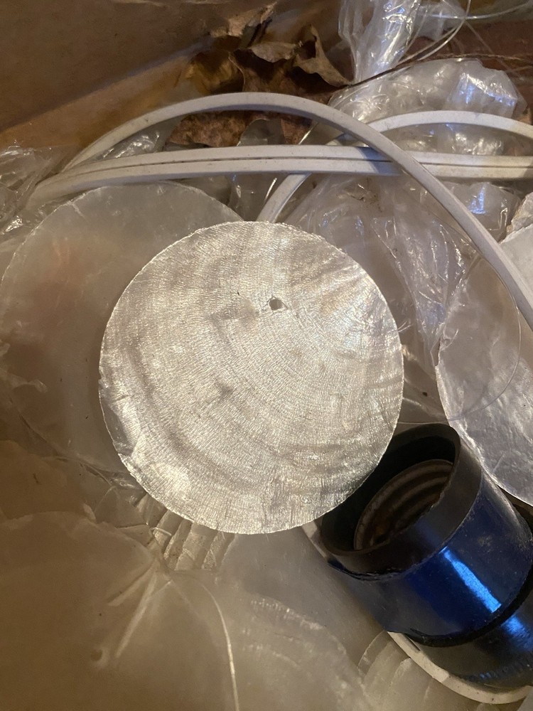 Vintage Capize Lamp, 3 Tier Chandelier, MCM Mid-Century Modern Light, Needs Work