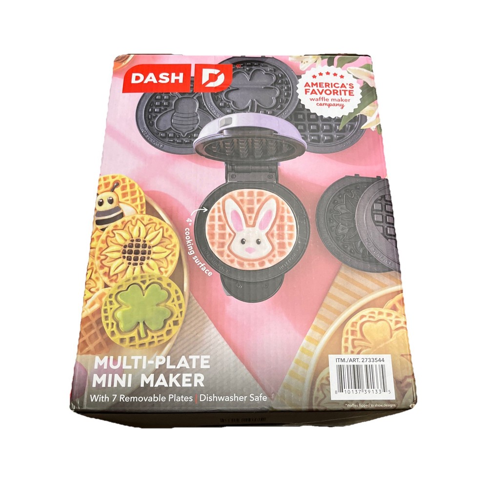 Dash Multi-Plate Mini Waffle Maker Removable Plates Factory Sealed '24