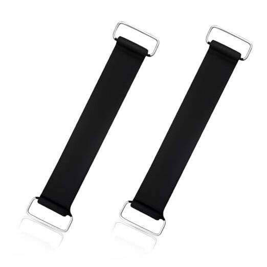 Motorcycle Battery Strap, Stretchable Rubber Battery Holder Bands with 2 PCS