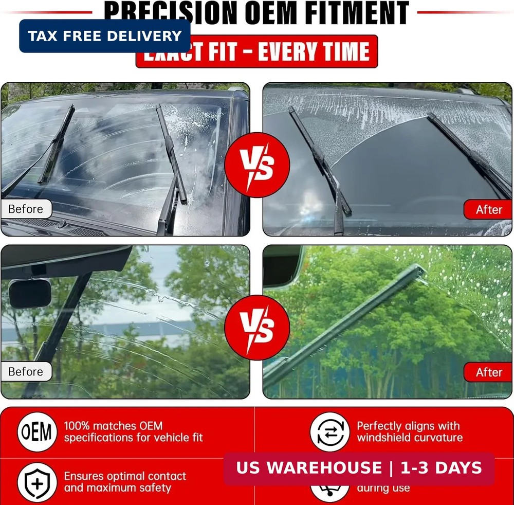 Windshield Wiper Blades Replacement for Toyota Highlander 2008-2019 Original Fac