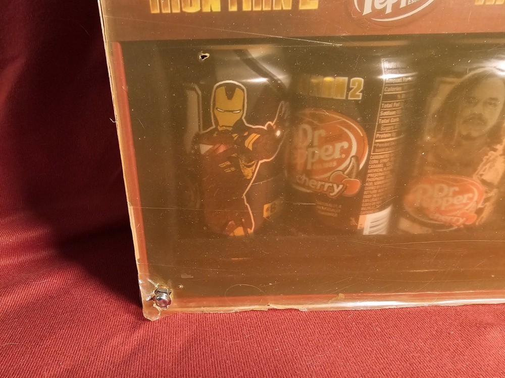 Dr Pepper Ironman 2 Briefcase - display case with 14 Empty Cans