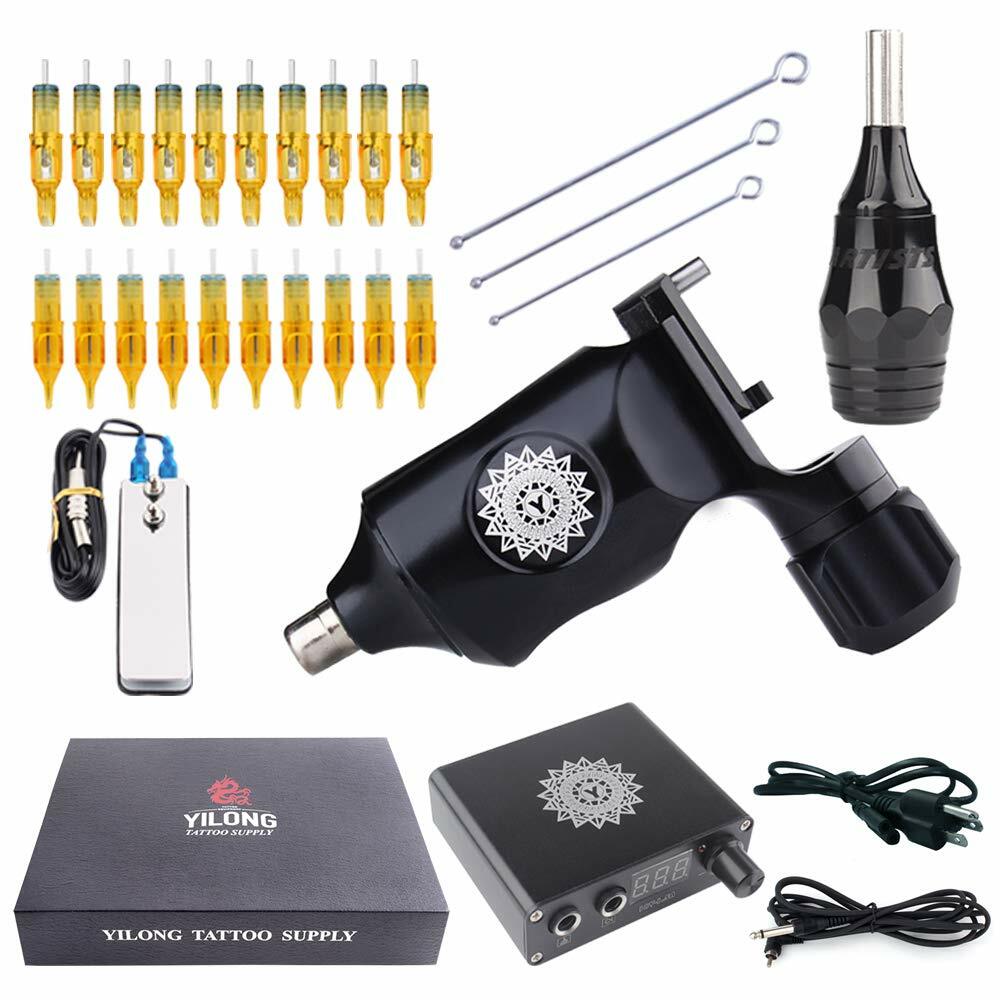 Tattoo Machine Kit Gun Set For Liner and Shader Machine Tools+Power Supply
