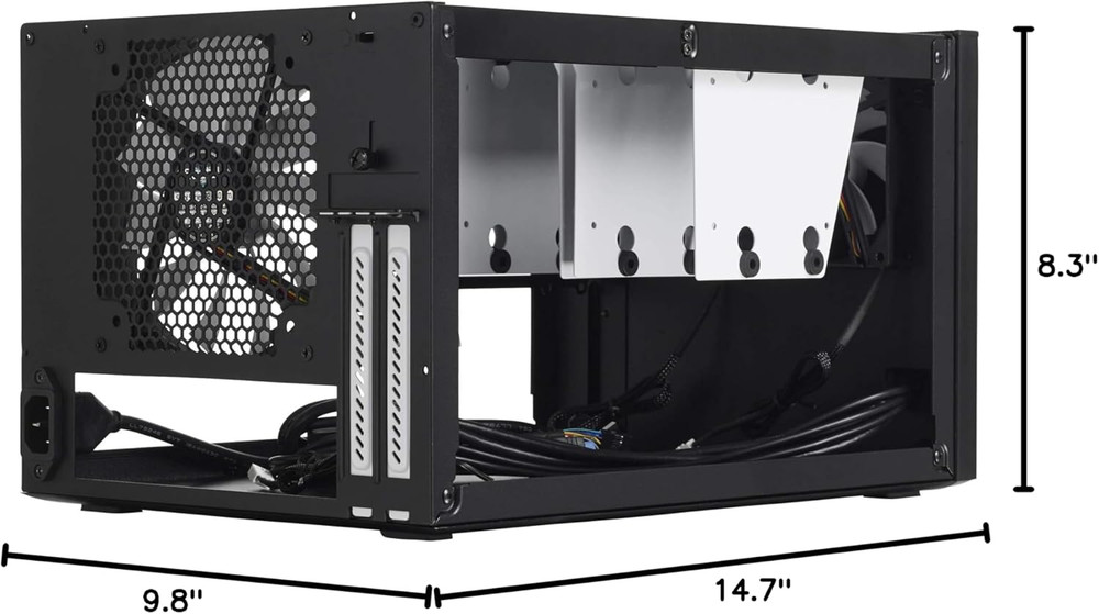 Node 304 - Black - Mini Cube Compact Computer Case - Small Form Factor - Mini IT