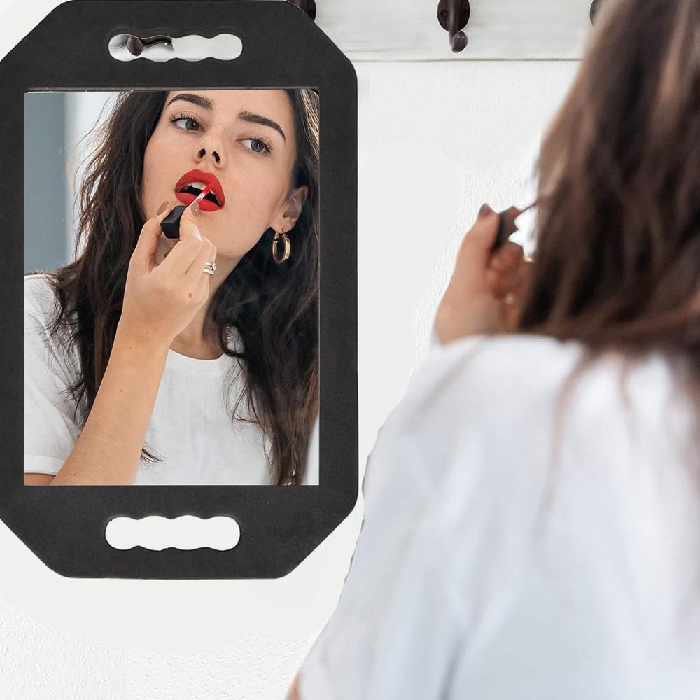 mpowtech Double Handle Mirror - Large 16.1"L x 9.8"W, 1 Pack Black-rectangle