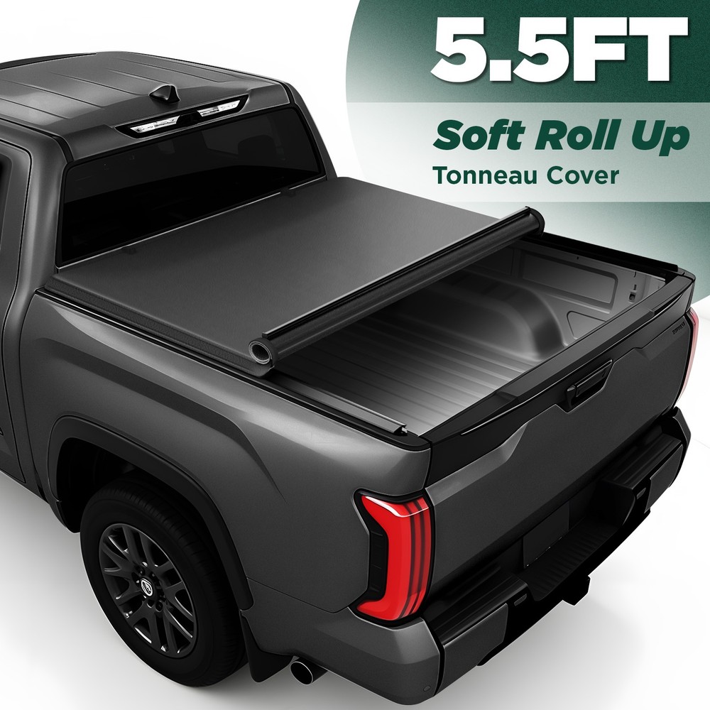 Soft Roll-up Truck Bed Tonneau Cover W/ LED For 2007-2021 Toyota Tundra 5.5 FT