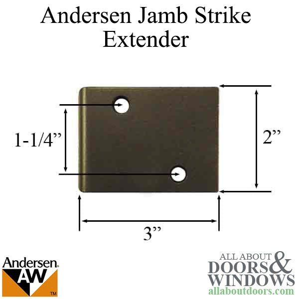 Andersen 3" Jamb Strike Extender Distressed Bronze