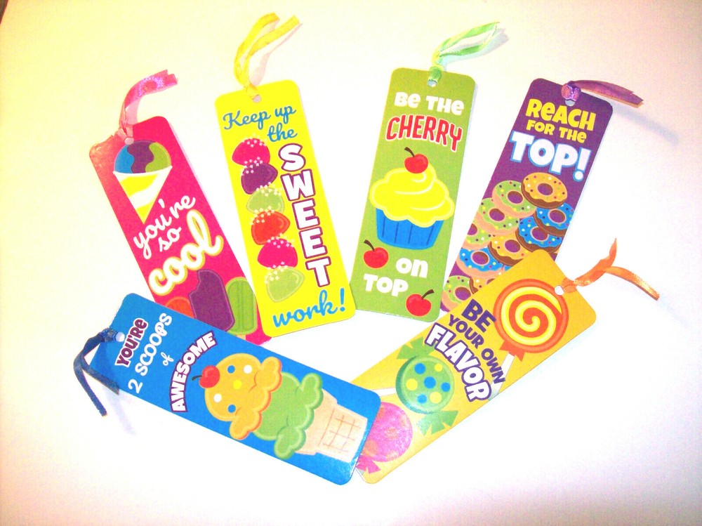 6 SWEET TREAT LAMINATED BOOKMARKS NEW