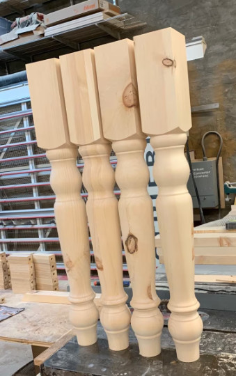 35"inches Solid Knotty pine dining Table Legs island legs