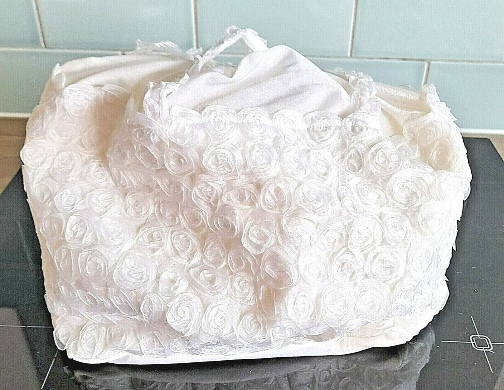 Ravage ROYALE Ivory Rose Large Drawstring Soft Lingerie Bag