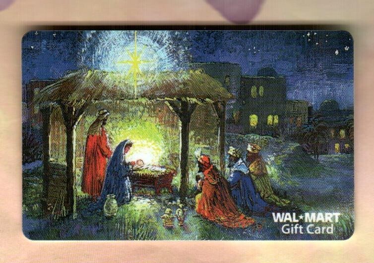 WALMART Nativity Scene ( 2008 ) Textured Gift Card ( $0 )