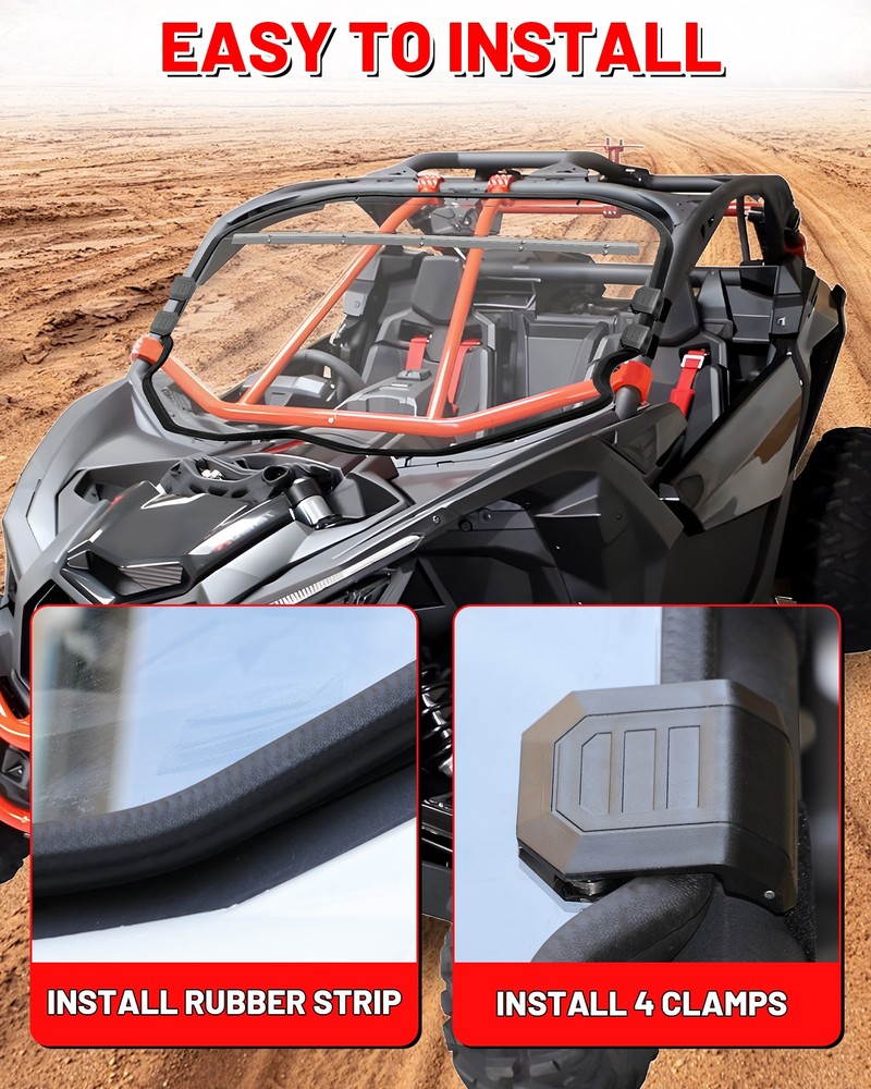 For 2017+ Can Am Maverick X3 / X3 Max Scratch Resistant Full Windshield Window