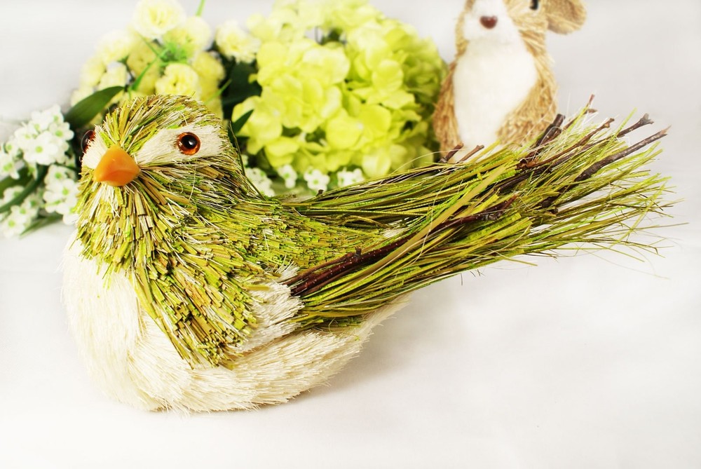 Easter Cute Bird Decoration Sisal Straw Spring