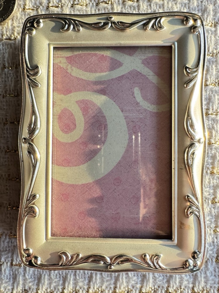 Miniature Photo Frames - 2 Silver Tone Picture Frames 4” X 3”
