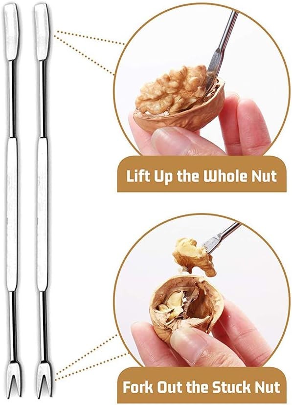 EGETOTA Heavy Duty Nutcracker Pecan Walnut Opener with Picks Brush Desktop Tool