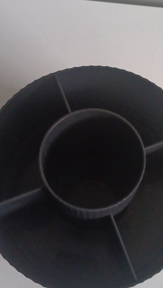 Black Plastic Multi-Compartment Desktop Organizer with Gold Feet Compartments