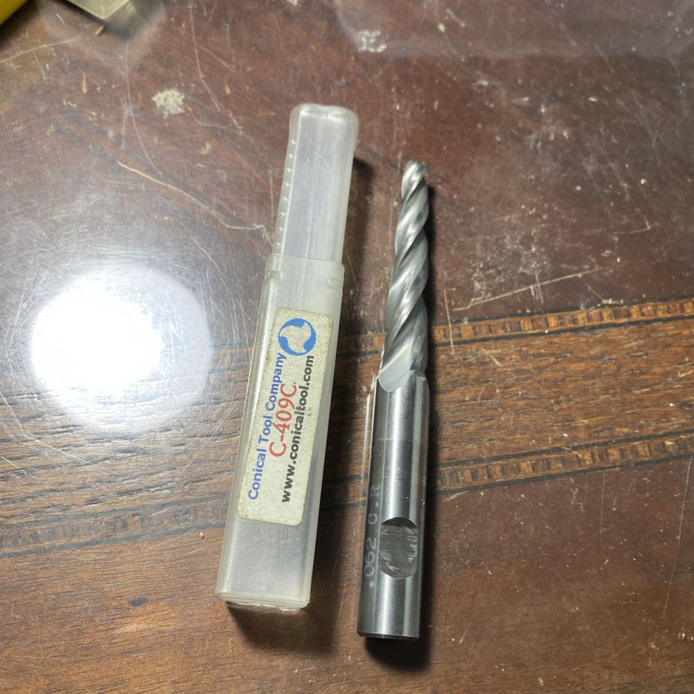 CONICAL TOOL Co. C-409C ~1/2"~3°~3FL SQ END~TAPERED END MILL Solid Carbide (I46)