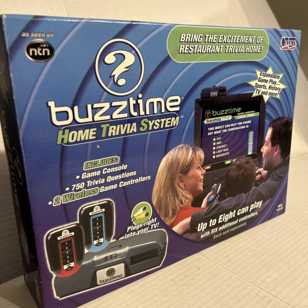 Buzztume Trivia System IncludesConsole,￼750 Trivia Questions ,Two Controllers