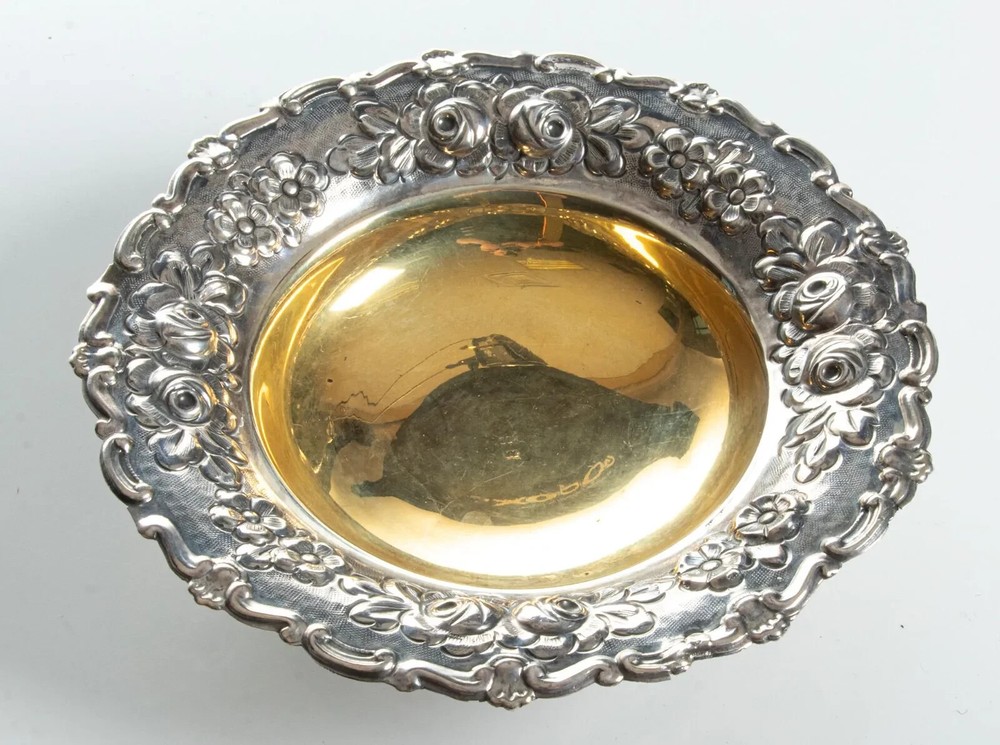 Vtg 800 Silver Centerpiece Bowl Footed