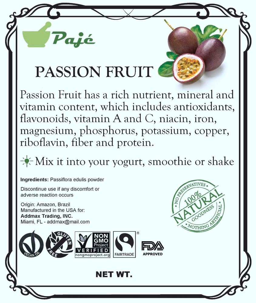 Passion fruit powder 32oz 2lb PAJE - NICE FLAVOR calm nerves / hyperactivity