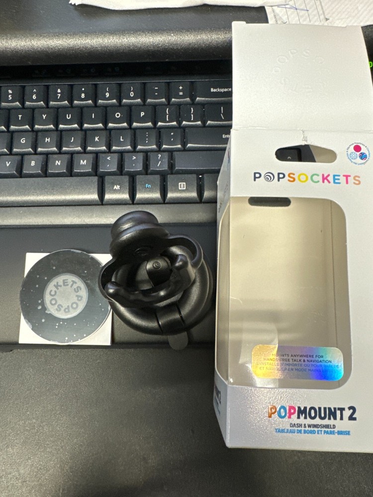 PopSockets PopMount Desk Car Dash & Windshield Mount - Black
