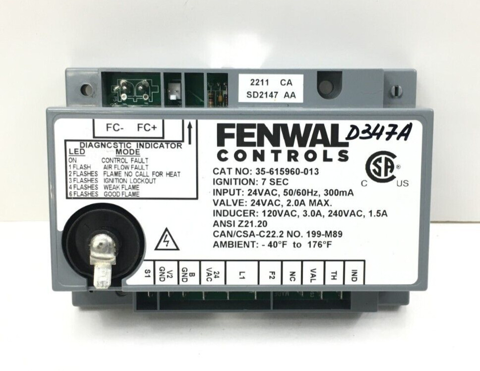 FENWAL 35-615960-013 Automatic Ignition System Control Module 7 sec used #D347A