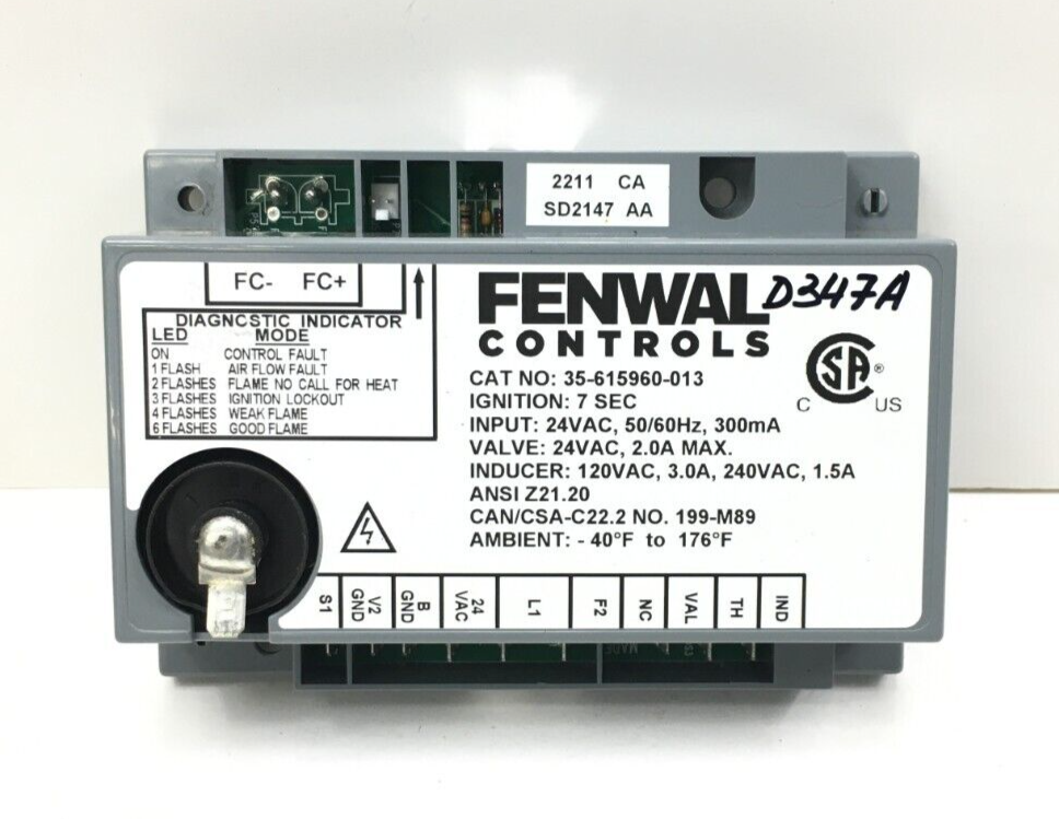 FENWAL 35-615960-013 Automatic Ignition System Control Module 7 sec used #D347A