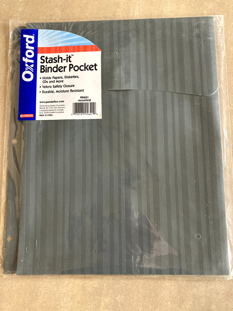 Binder Pocket, Letter-Size, Top-loading, with Closure