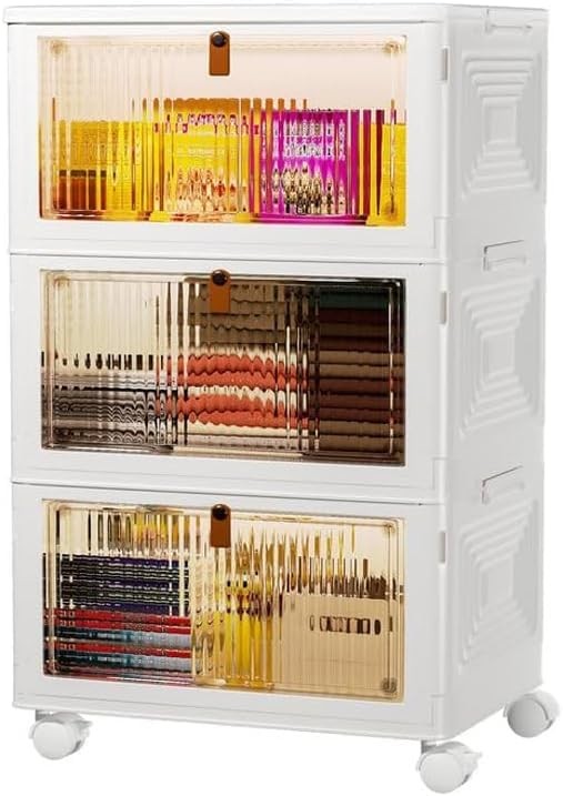 NEW.Four-Tier Plastic Storage Bin with Lid (23-Quart Capacity)