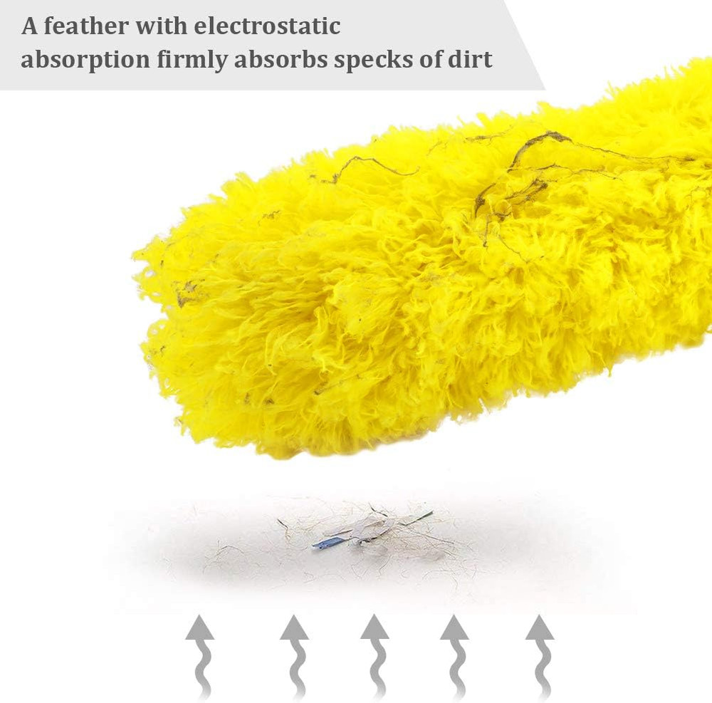 Microfiber Feather Duster Extendable Cobweb Duster with 100 Inches Extra Long Po