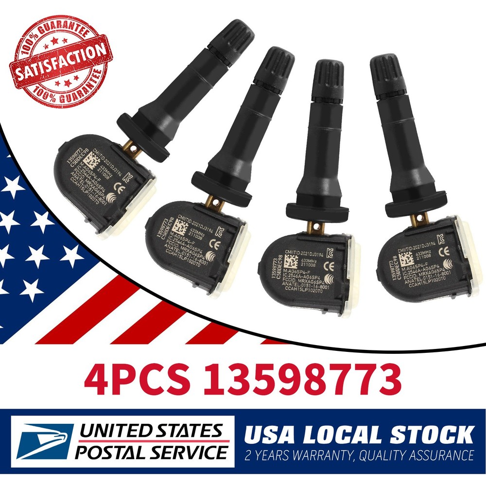 4PCS OEM 13598773 Tire Pressure Sensor TPMS 433MHz For 2016-2020 Cadillac XT5