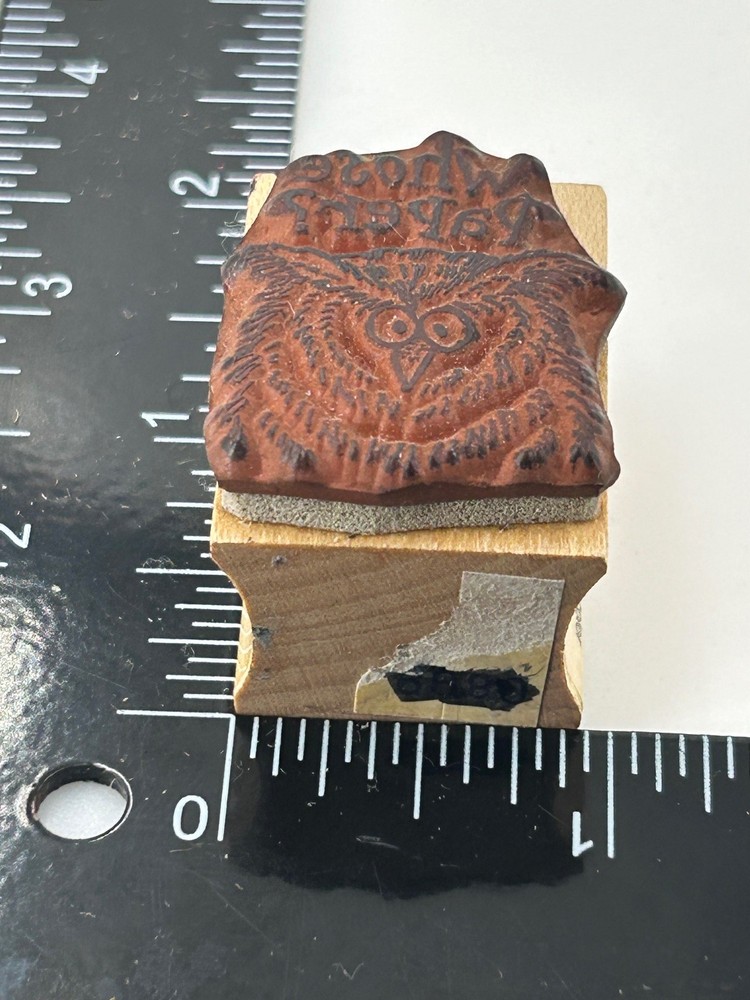 Whose Paper? Owl Rubber Stamp "Whose Paper?" Wood Mount Rubber Stamp