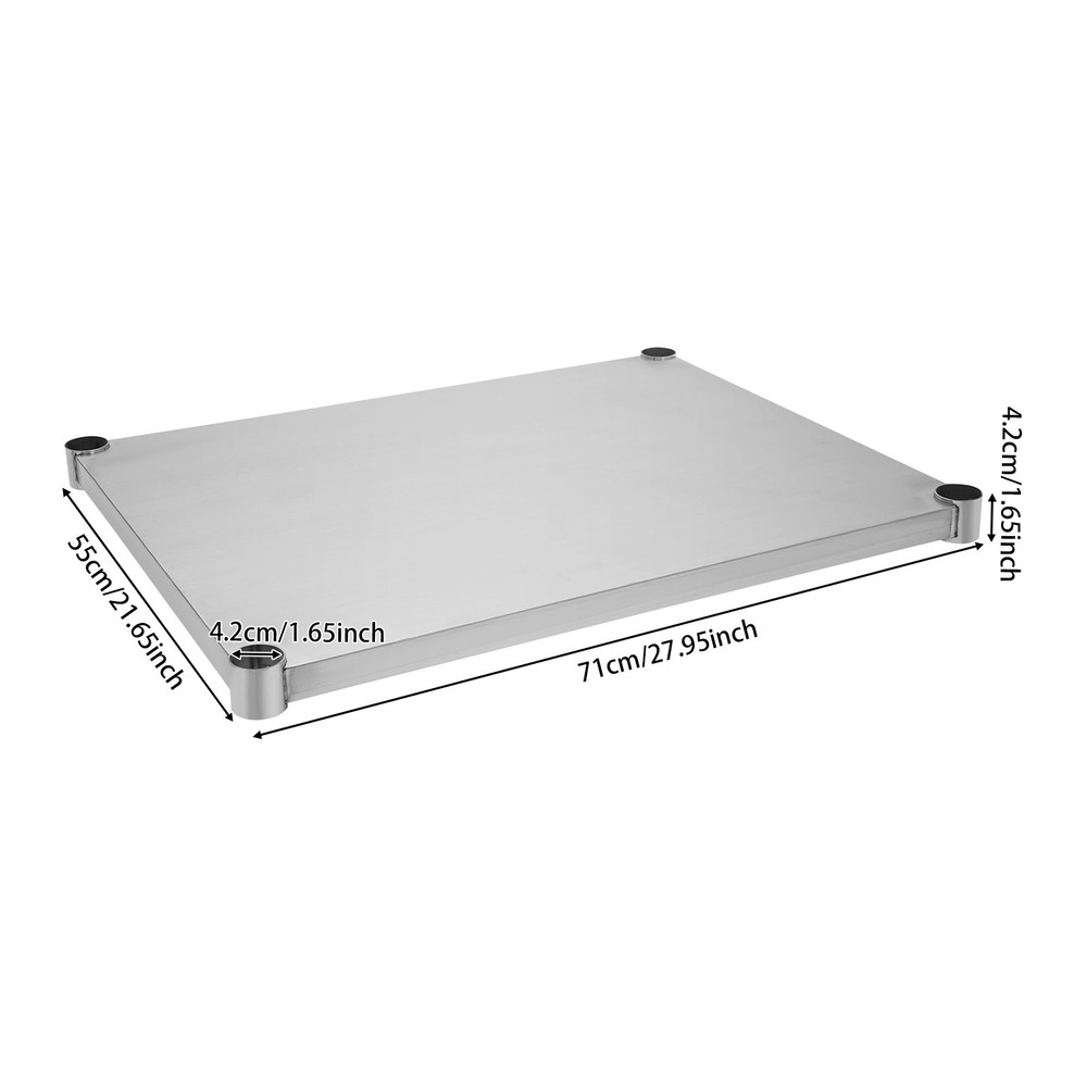 Adjustable Under Shelf for Work Tables Stainless Steel Lower Stand Multiuse Rack