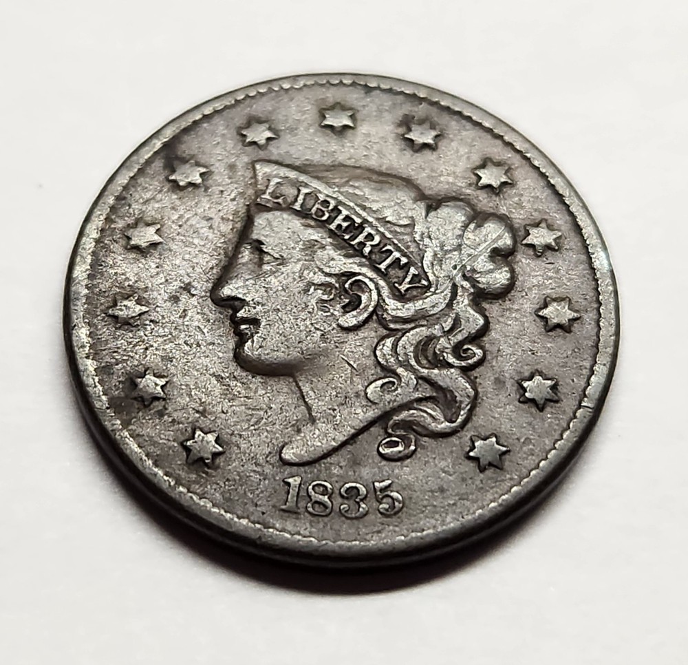 1835 Large Cent – Choice Medium Brown VF