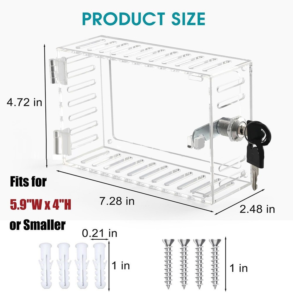 Transparent Thermostat Lock Box with Keys for Enhanced Security Features