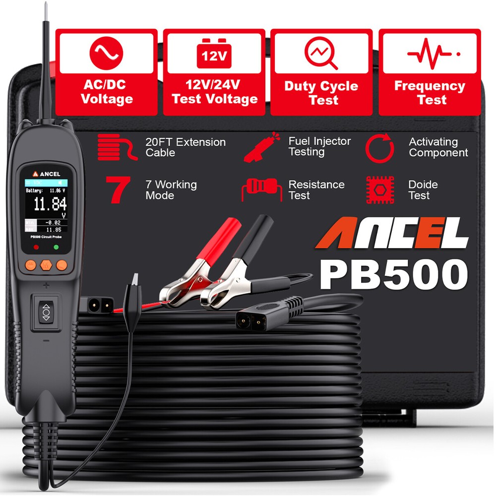 ANCEL PB500 PowerScan Electrical Probe Power 12V/24V AVOmeter Circuit Tester