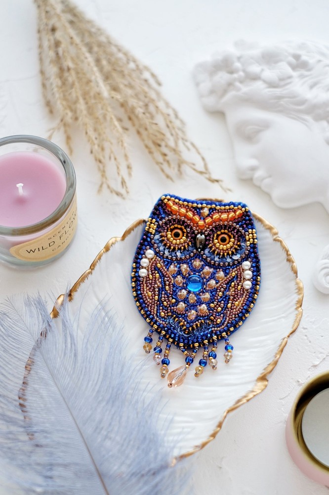 Abris Art Beading Decoration - Owl AD-045