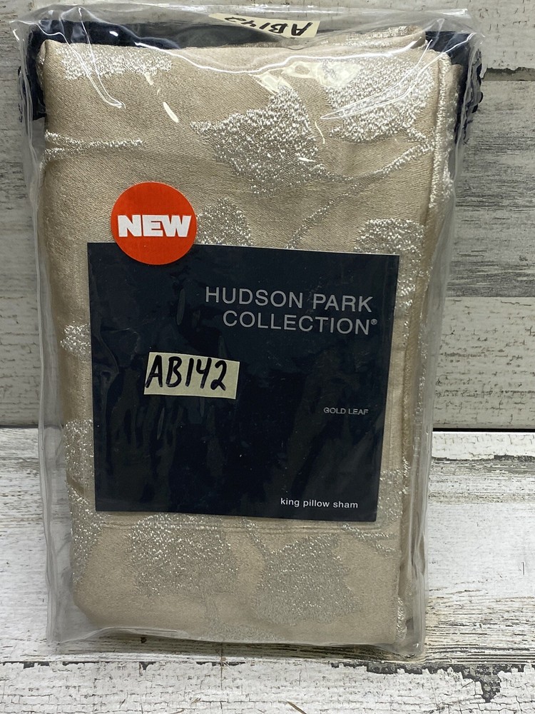 Hudson Park Gold Leaf King Sham New