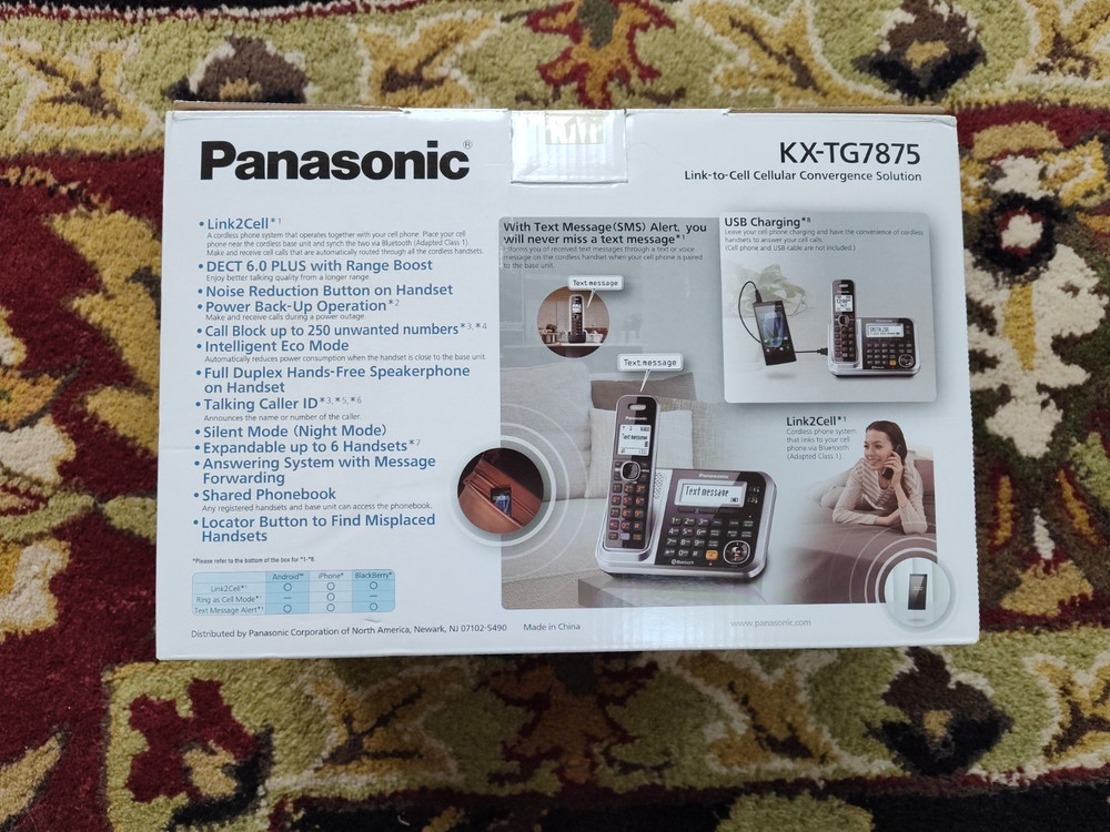 Panasonic KX-TG7875S Link2Cell Bluetooth Cellular Convergence Solution 5 Handset