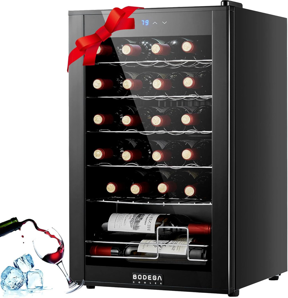 24 Bottle Wine Cooler Mini Fridge Digital Temperature Control Small Refrigerator