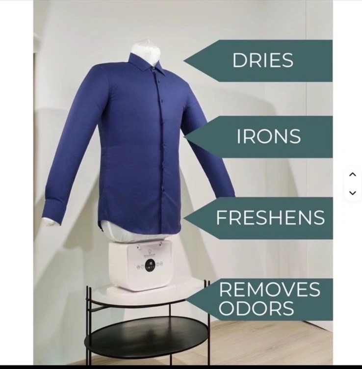 Automatic Ironing Press Iron Mannequin for Shirts & Pants Garment, White