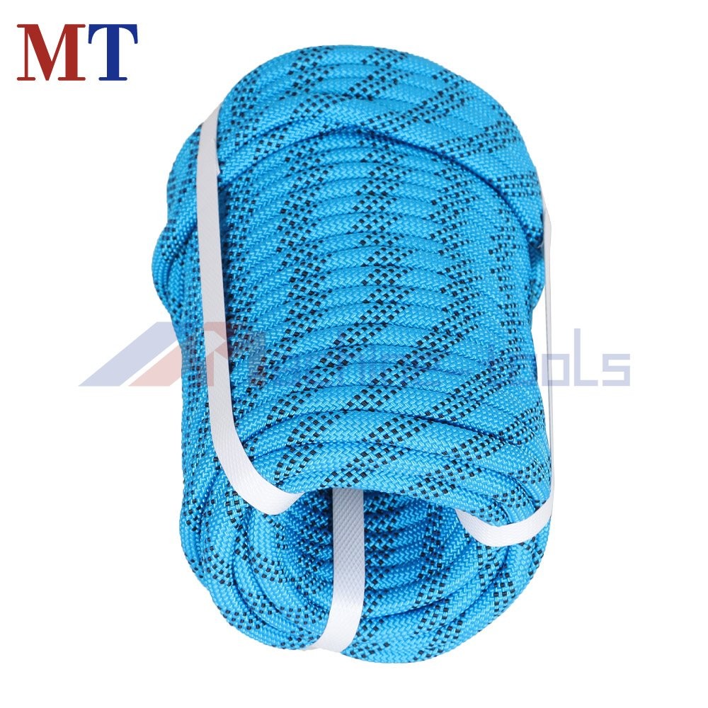 Strong Pulling Rope Braided Polyester Rope 3/8" × 100' 3520Lbs (Blue,Black)