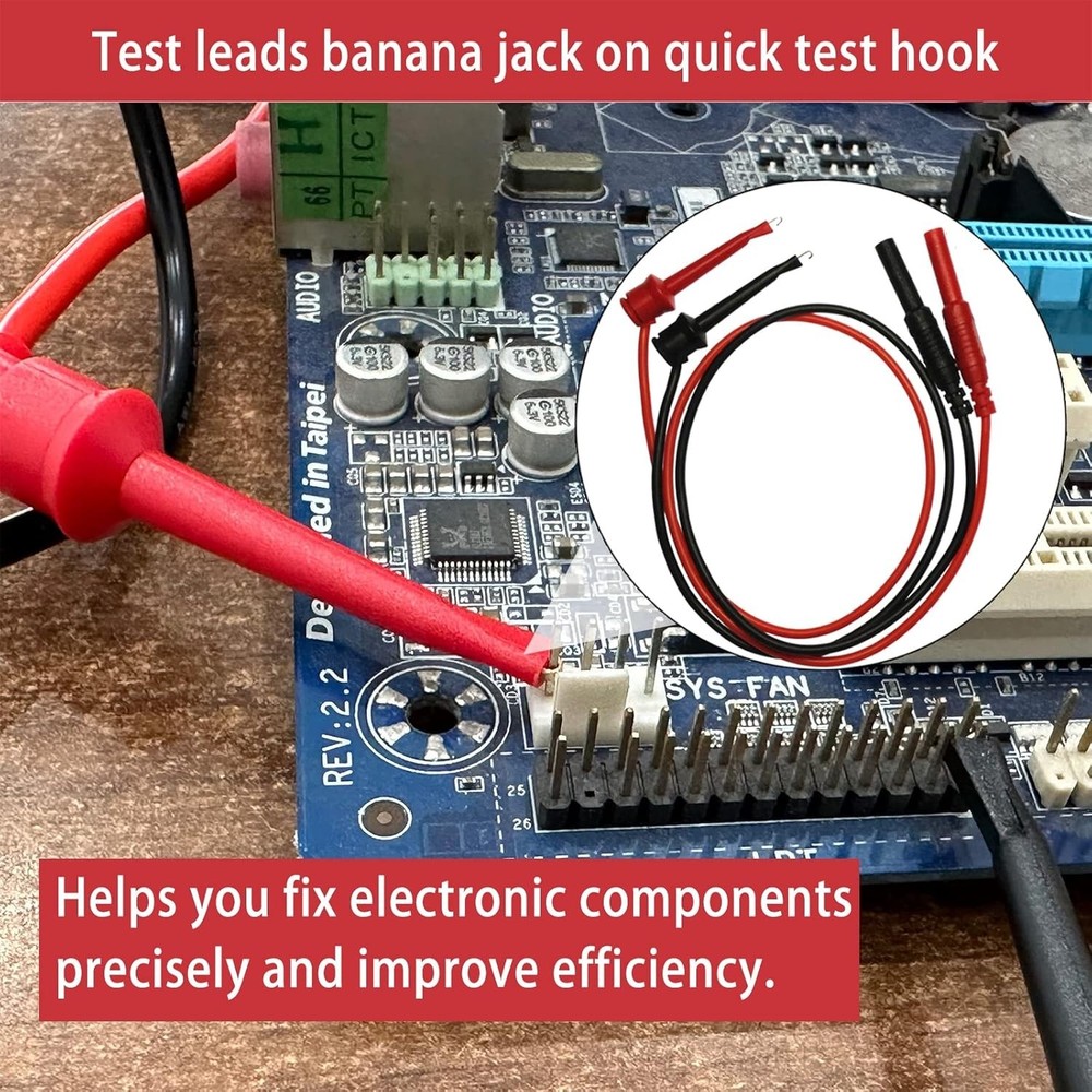 Multimeter Leads Set with Alligator Clips, Insulation Piercing Clip and Pr...