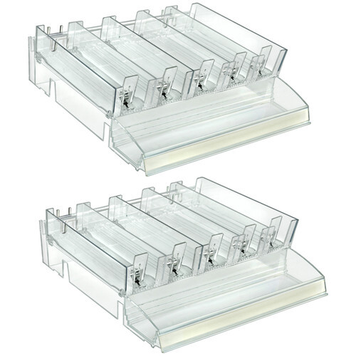 Azar Displays Adjustable Tall Divider Bin with Tester, Clear, 2-Pack