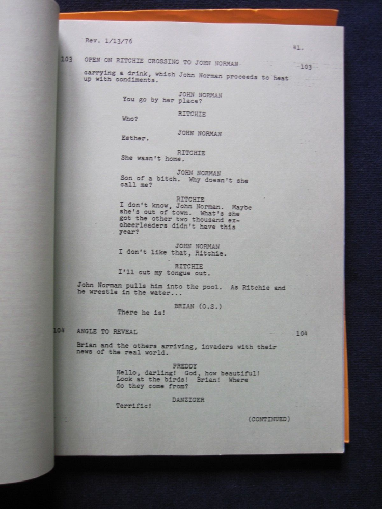 ORIGINAL SCRIPT A STAR IS BORN by JOAN DIDION, JOHN GREGORY DUNNE, FRANK PIERSON