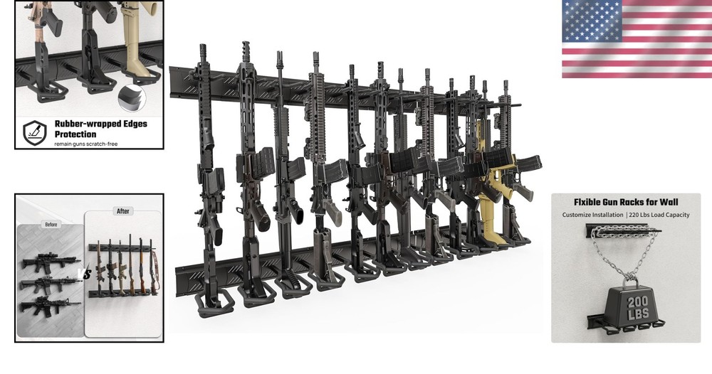 Zero-Maintenance Wall Mounted Gun Rack