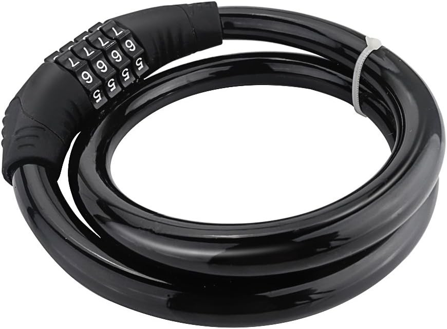 Security Bike Lock 4 Digit Resettable Combination Cable for Black