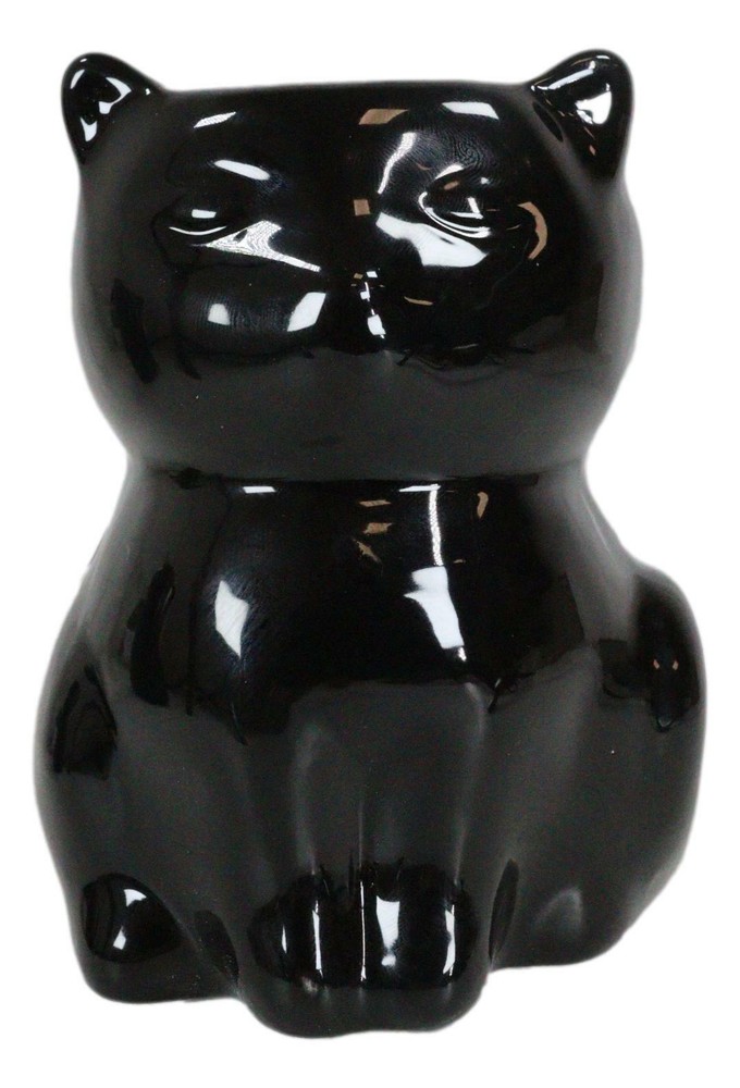 Ebros Black Cat Ceramic Oil Burner Diffuser Home Decor
