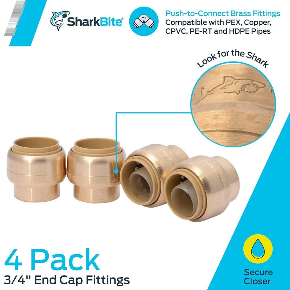 Sharkbite 3/4'' Push To Connect Brass End Cap