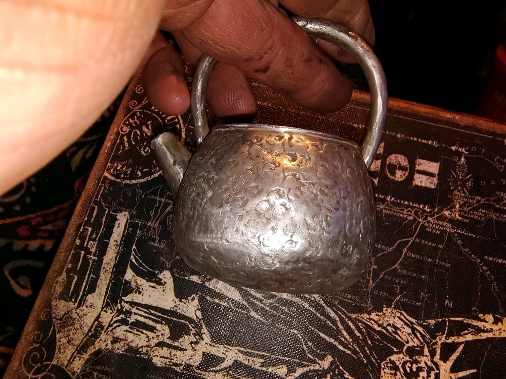 Antique Japanese Hand Hammered Silver Tea Pot